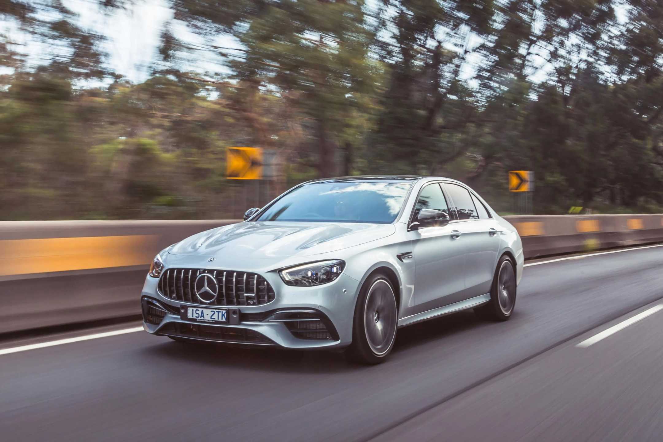 Mercedes-AMG E63 S on the road